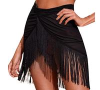 Pareo Donna Mare Corto Gonna da Spiaggia Sarong Donna Spiaggia Wrap Grande Chiffon 2 Pezzi Gonna da Spiaggia con Frange Gonna Copricostume Donna Abbigliamento Mare Donna per Vacanza