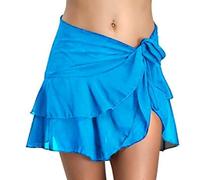 Pareo Donna Mare Corto, Gonna da Spiaggia Sarong Donna Spiaggia Wrap Grande Chiffon 2 Pezzi Gonna da Spiaggia con Frange Bikini Coverup Gonna Beach Cover Up Women per Ragazze Pool Mare Vacanza Estate