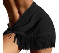 Pareo Mare Donna, Copricostume da Bagno Donna Gonna da Spiaggia Sarong Donna Spiaggia Wrap Grande Chiffon 2 Pezzi Gonna da Spiaggia con Frange Gonna Corta Donna per Vacanza Party Beachwear