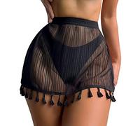 Pareo Mare Donna Gonna da Spiaggia Sarong Donna Spiaggia Wrap Grande Chiffon 2 Pezzi Gonna da Spiaggia con Frange Gonna da Bagno Donna Curvy Gonna da Bagno Donna per Vacanza