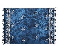 Pareo Telo Mare Gonna Spiaggia Opaco Come o Asciugamano e Abito Avvolgente Donna - Fatto a Mano dalla Produzione del Commercio Equo e Solidale Batik Cuore Blu
