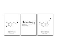 Parete Arte Dopamina Struttura Poster Stampa Molecolare Quadro Dopamina Chimica Serotonina Scienza Tela Quadri Minimalista Decorazioni Senza Cornice 30×40cm×3 Pezzi