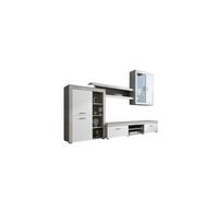 Parete Attrezzata Imperial Mobile Soggiorno TV con Mensola Salotto Legno Base Televisione Sala da Pranzo Design Moderno 200 x 41 x 46 cm Colore Bianco
