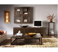 PARETE ATTREZZATA LIBRERIA PORTA TV STILE ETNICO WENGE' ANCHE ALTRI COLORI