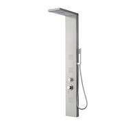 PARETE ATTREZZATA MULTIFUNZIONE MOD RODI Acciaio inox luc Con Led