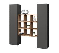 Parete Attrezzata Soggiorno 170x30x180 cm Maruska n°31 Grigio Antracite Opaco