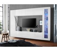 Parete Attrezzata Soggiorno 260x30x180 cm Maruska n°3 Bianco Lucido