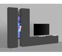 Parete Attrezzata Soggiorno 280x30x180 cm Maruska n°10 Grigio Antracite Opaco