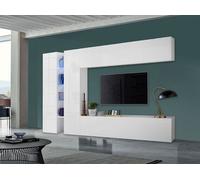 Parete Attrezzata Soggiorno 280x30x180 cm Maruska n°8 Bianco Lucido