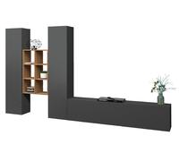 Parete Attrezzata Soggiorno 320x30x180 cm Maruska n°21 Grigio Antracite Opaco