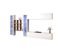 Parete Attrezzata Soggiorno 350x30x180 cm Maruska n°26 Bianco Lucido