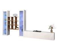 Parete Attrezzata Soggiorno 350x30x180 cm Maruska n°27 Bianco Lucido