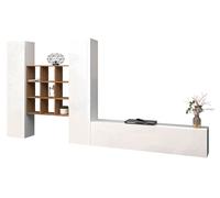 Parete Attrezzata Soggiorno 350x30x180 cm Maruska n°30 Bianco Lucido