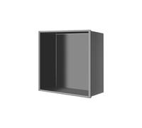 Parete bagno in acciaio inox - nessuna piastrella necessaria 1 - 4 ripiani per doccia nero e grigio 32 x 32 x 12,5 cm - Design moderno per la doccia