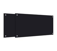 Parete da cucina in vetro temperato, 2 pezzi, nero, 80 x 40 cm, paraspruzzi, facile da pulire, materiale di montaggio incluso, resistente al calore fino a 240 gradi, ideale per cucinare e cuocere