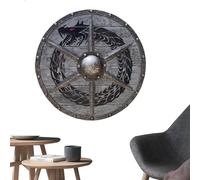 Parete decorativa di scudo-stima-vintage appeso, decorazione residenziale rustica | Scudo cavaliere medievale, arte della parete in legno, decorazione dello scudo in stile antico, decorazione da paret