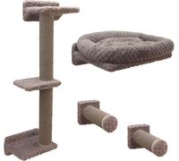 Parete di arrampicata per gatti - KERBL - MONTE ALPI - 8 pezzi - Grigio - Torre di arrampicata