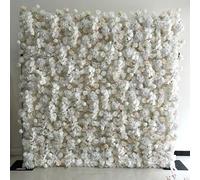 Parete di fiori artificiali di ortensia rosa su base di tessuto della serie White, parete di sfondo vegetale fatta a mano, per vetrine di centri commerciali/sfondi per matrimoni(2.4*2.4m/7.8*7.8FT)