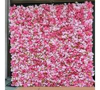 Parete di fiori artificiali in tessuto con fiori di ciliegio rosa chiaro e scuro, parete di sfondo vegetale fatta a mano, per vetrine di centri commerciali/sfondi per matrimoni(2 * 2m/6.56 * 6.56FT)