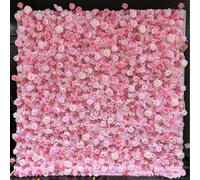 Parete di fiori artificiali in tessuto rosa 5D, sfondo per decorazioni nuziali, adatta per vetrine di centri commerciali/oggetti di scena per eventi interni ed esterni(1 * 2m/3.28 * 6.56FT)