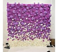 Parete di fiori artificiali in tessuto rosa sfumato, parete di sfondo vegetale fatta a mano, per vetrine di centri commerciali/sfondi per matrimoni/decorazioni fotografiche(D,2.4 * 2.4m/7.8 * 7.8FT)