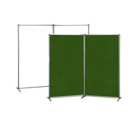 Parete divisoria doppia bifacciale WHL801/PVE, lavagna magnetica bianca e feltro verde, 100x190 cm, alluminio anodizzato