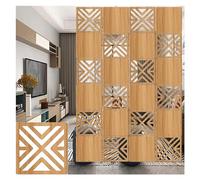 Parete divisoria sospesa in Legno Impermeabile - Schermo for la Privacy 11,4" x11,4(Natural a,12Pcs)