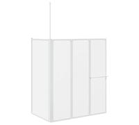 Parete doccia a forma di L, 70 x 120 x 137 cm, 4 pezzi, pieghevole | asta da soffitto in alluminio, pannelli in polipropilene, guarnizioni in gomma inferiore, portasciugamani