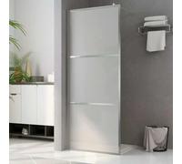 Parete doccia a pavimento, in vetro ESG completamente smerigliato da 5 mm, con telaio in alluminio, 100 x 195 cm, regolabile, per vasca da bagno, paraspruzzi, tenda da doccia