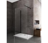 Parete Doccia Walk-in Angolare Doppio Vetro 8 mm Reversibile telaio nero 98-100 x 108,5-110,5 cm (CWALKINBLACK100X110)