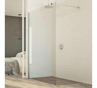 PARETE DOCCIA FISSA 120 CM BOX 1 LATO WALK IN VETRO CRISTALLO TRASPARENTE 8MM