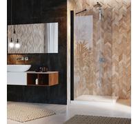 Parete doccia Idralite vetro 6 MM h 190 CM mod. Walk In Flip 26 CM Black