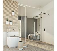 Parete doccia Idralite vetro 8 MM h 198 CM mod. Walk in Free 140 CM Black