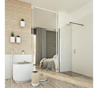 Parete doccia Idralite vetro 8 MM h 198 CM mod. Walk in Lato 140 CM Black