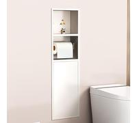 Parete doccia in acciaio inox per bagno con ripiano integrato per la carta igienica, ideale per cucina, soggiorno, hotel e spazi doccia