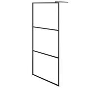 Parete doccia in vetro trasparente ESG, nero, 90 x 195 cm, per docce a pavimento, con telaio in alluminio, regolabile, paraspruzzi, divisorio per vasca da bagno, senza cornice