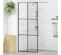 Parete doccia per doccia a pavimento con vetro ESG trasparente, 90 x 195 cm, telaio in alluminio regolabile, vetro di sicurezza da 5 mm, paraspruzzi, divisorio walk-in per bagno e doccia