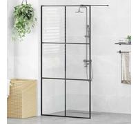 Parete doccia per doccia a pavimento, con vetro temperato trasparente da 5 mm, 100 x 195 cm, telaio in alluminio regolabile con asta di supporto, protezione dagli spruzzi d'acqua, senza cornice