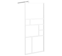 Parete doccia per walk-in doccia 90 x 195 cm, vetro ESG bianco, moderna soluzione per il bagno con vetro robusto e facile da montare, ideale per docce moderne