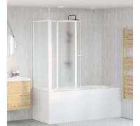 Parete doccia pieghevole a forma di L, 70 x 120 x 137 cm, 4 pezzi, con telaio in alluminio, guarnizione in gomma, portasciugamani, montaggio universale per vasca da bagno e doccia, salvaspazio