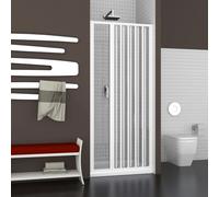 Parete Doccia Soffietto Bianca Maniglia Katia-AL Reversibile Altezza cm 185 PVC - : , CONFEZIONE: 1 pz., Misure: 70 cm