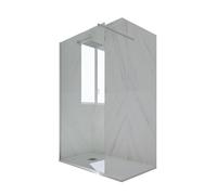 PARETE DOCCIA WALK-IN 100 CM VETRO TRASPARENTE SILVER IN PVC MOD. KOLORS