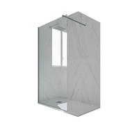PARETE DOCCIA WALK-IN 110 CM VETRO TRASPARENTE BLU NAVY IN PVC MOD. KOLORS