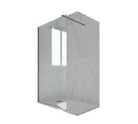 PARETE DOCCIA WALK-IN 110 CM VETRO TRASPARENTE CHOCOLATE IN PVC MOD. KOLORS