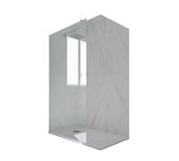 PARETE DOCCIA WALK-IN 120 CM VETRO TRASPARENTE BLU VINTAGE IN PVC MOD. KOLORS