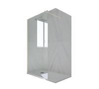 PARETE DOCCIA WALK-IN 120 CM VETRO TRASPARENTE CHAMPAGNE IN PVC MOD. KOLORS