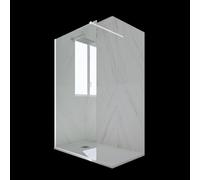 Parete doccia Walk-in da 90 CM H 200 Vetro Trasparente Profilo Bianco in pvc mod. Venus