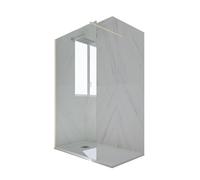 PARETE DOCCIA WALK-IN 90 CM VETRO TRASPARENTE CHAMPAGNE IN PVC MOD. KOLORS