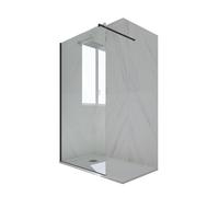 PARETE DOCCIA WALK-IN 90 CM VETRO TRASPARENTE NERO MATT IN PVC MOD. KOLORS