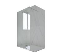 PARETE DOCCIA WALK-IN 90 CM VETRO TRASPARENTE SILVER IN PVC MOD. KOLORS